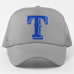 NEW Texas Rangers Monochrome Pop Blue T Foam Trucker Snapback Hat GREY